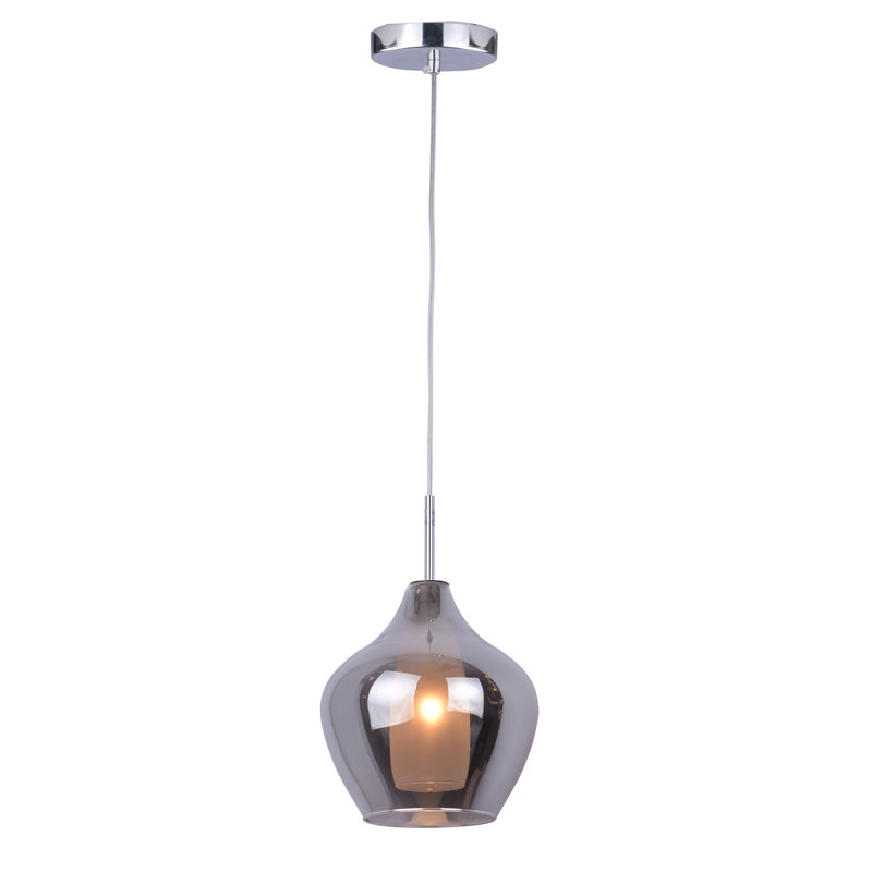 Amber Milano 1 - Light Chrome Unique/Statement Pendant, Chrome