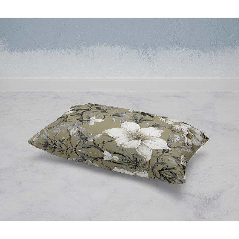 Petal Perfection  Rectangular Throw Pillow, Yellow/Cream