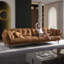 Canapé modulaire 94,49 po en polyester brun-129441889