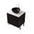 Freestanding Double Bathroom Vanity with Stone Pattern Basins and Ample Storage