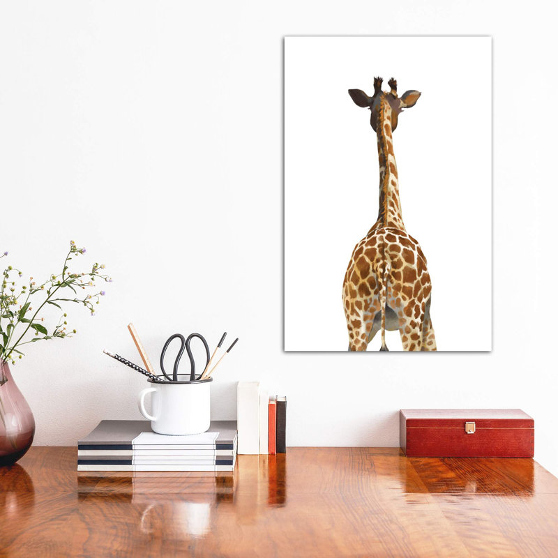 Art girafe bout à bout, Toile tendue, H 18 po x l 12 po x P 1,5 po