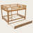 Wood Queen Size Bunk Bed with Ladder and Twin XL Trundle, Solid Pine Frame, Guardrails & Space-Saving Design-75532106