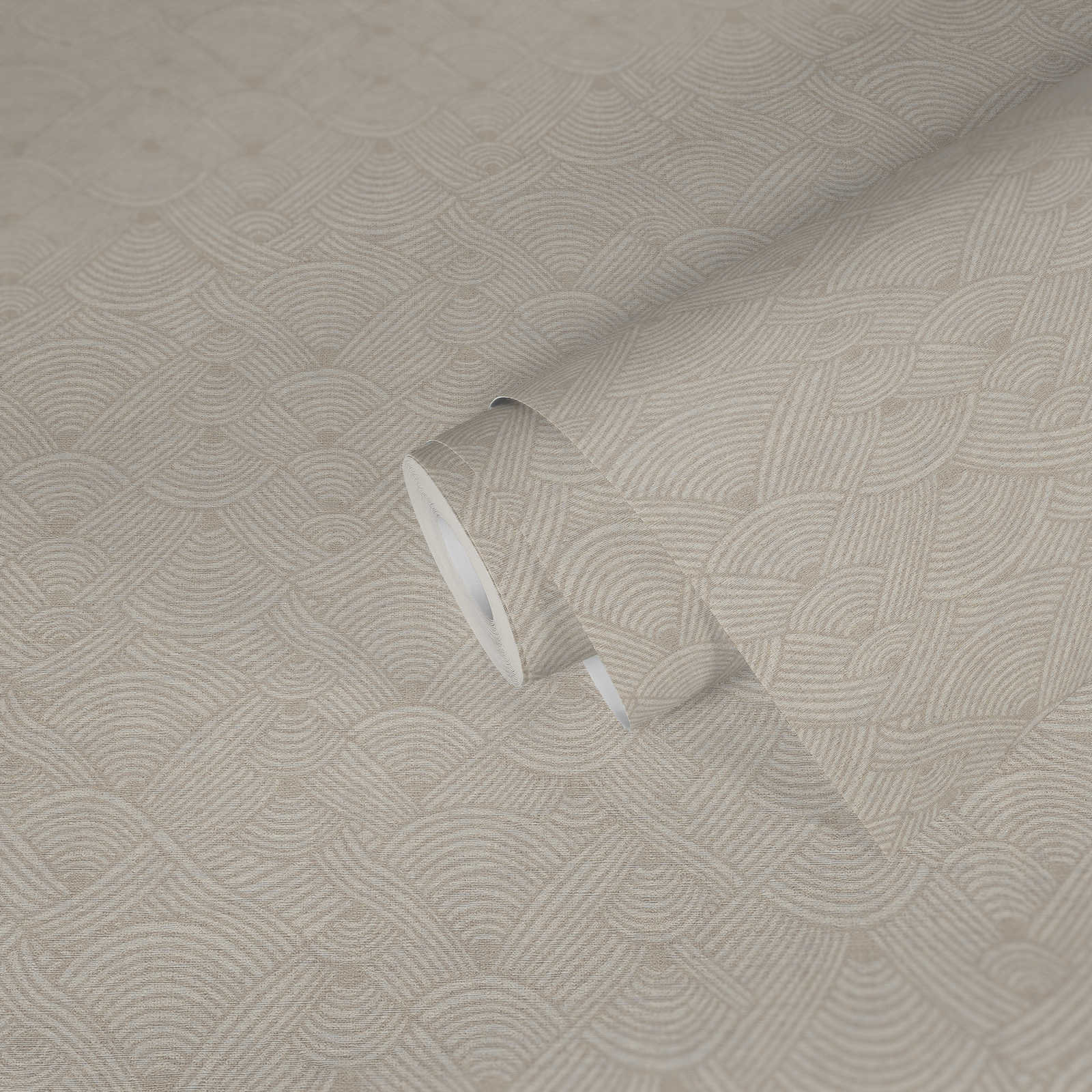 Fusion Wallpaper Roll, Beige/White