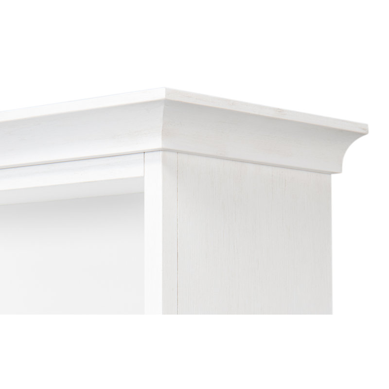 Solid Wood Bookcase, White