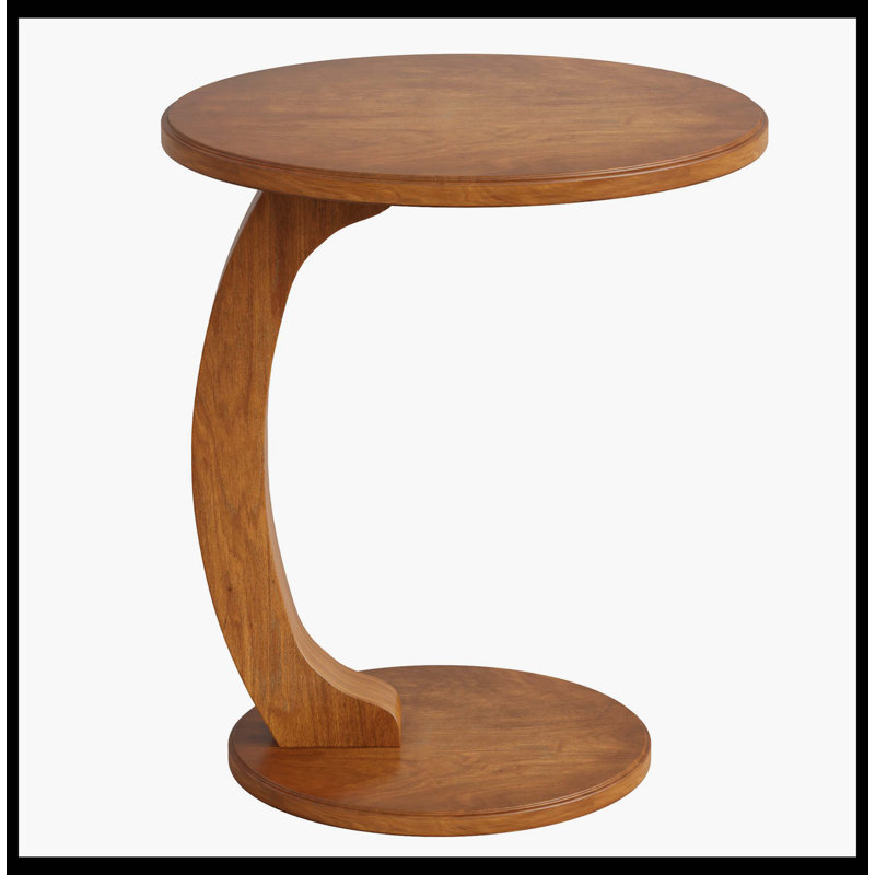 C-Shaped End Table, Round Sofa Side Table For Living Room