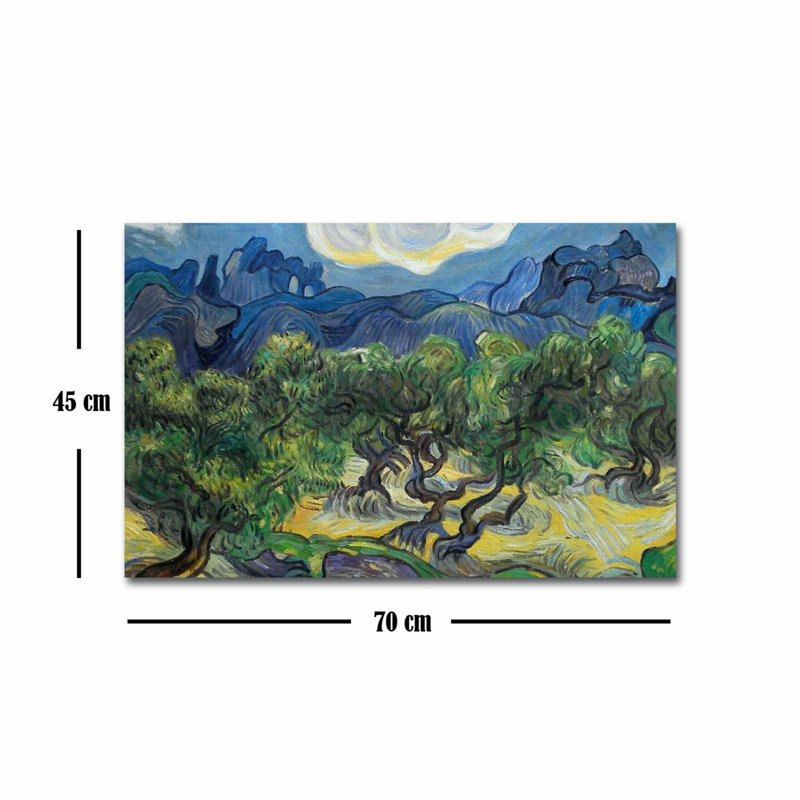 Superbe peinture décorative sur toile Van Gogh, 17,7 po x 27,6 po | 100% toile de suède, cadre 100% bois (épaisseur: 1,2 po) | Parfait pour la décoration intérieure, les amateurs d'art et les idées de cadeaux uniques, design élégant et intemporel