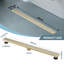 Drain de douche linéaire avec grille Quadrato, drain de plancher rectangulaire en acier inoxydable 304, avec pieds de nivellement, crépine
