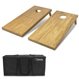 2' x 4' Solid Wood Cornhole Set with Carrying Case (Set of 2)