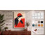 Whales Under Red Sun Mid-Century - Wrapped Canvas-1936276667-1936276653