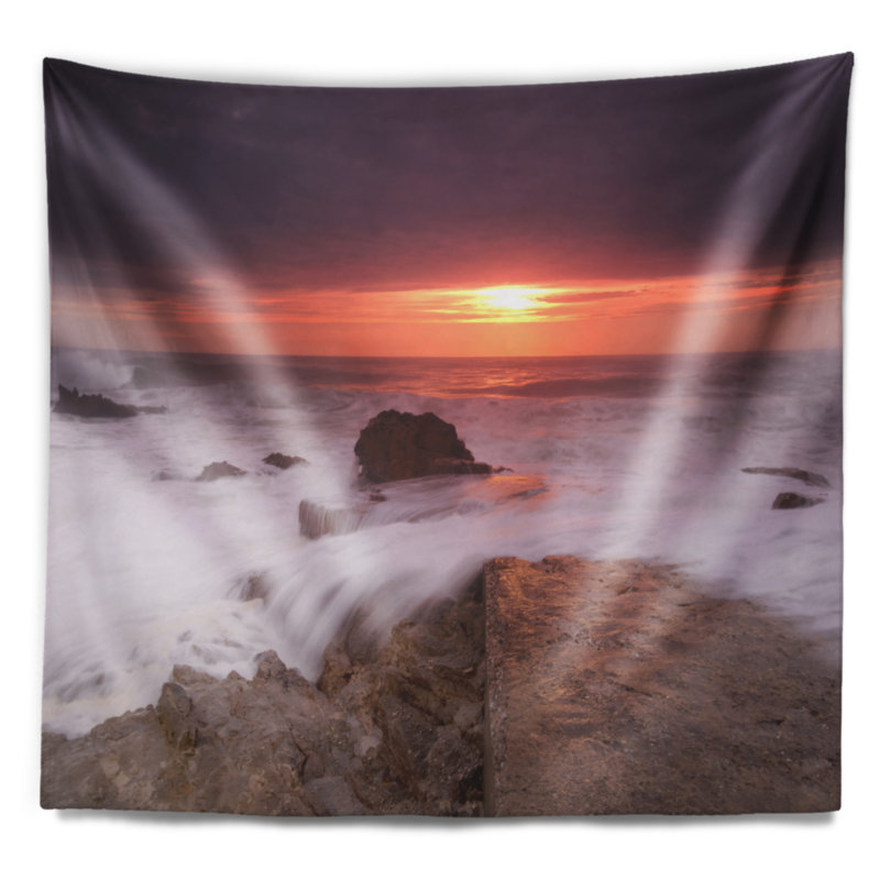 Tapisserie côtière à vagues peu profondes, H 50 po x l 60 po
