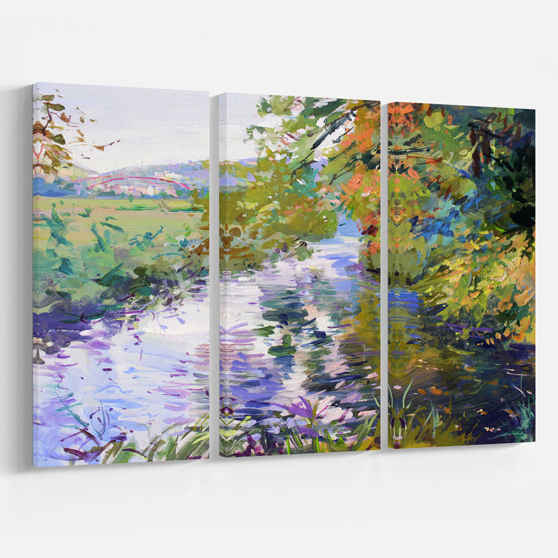 Fall Colors Landscape Canvas Print in 3 Panels