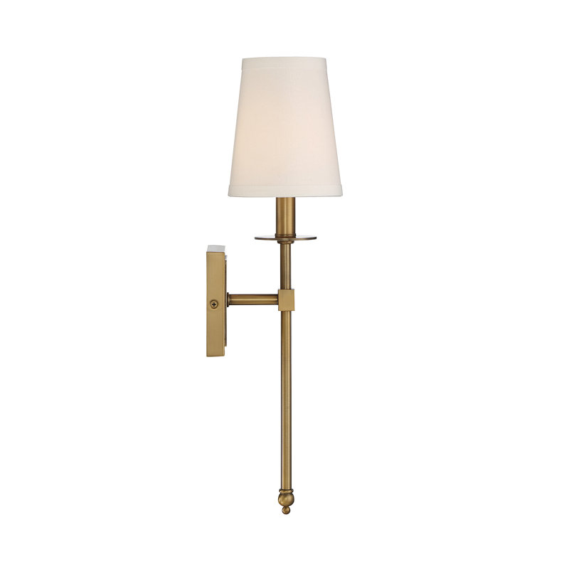 Jillian 1-Light Wallchiere, Warm Brass, 20" H x 5" W x 6'' D