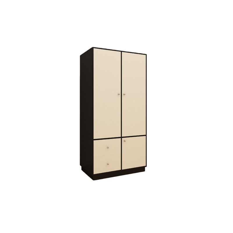 Simple and creative colour-blocked wardrobe, Cream/Black