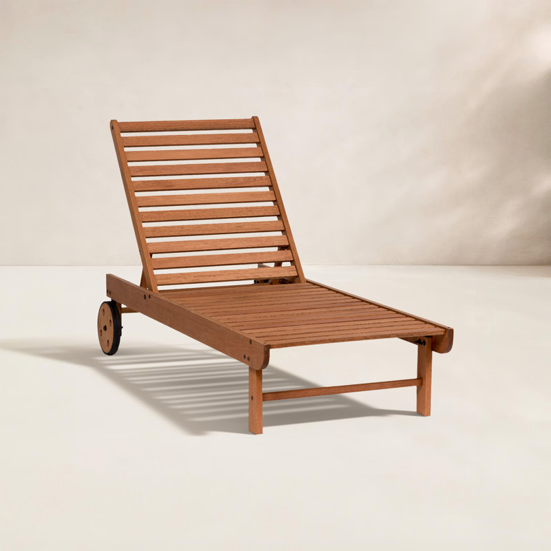 Caselli Outdoor Eucalyptus Wood Chaise Lounge
