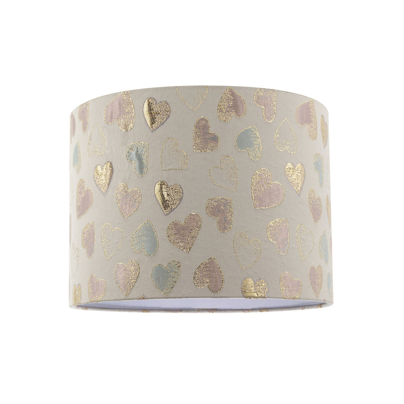 18cm H Fabric Drum Lamp Shade ( No Direct Attachment Method ) in Gold