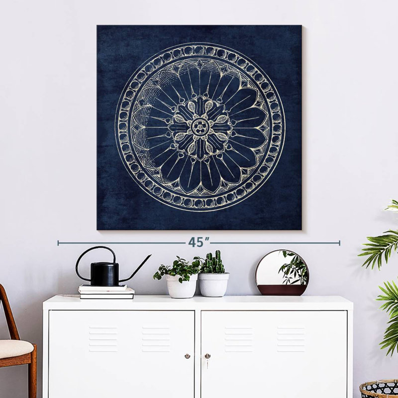 Rosette I Indigo, 33" H x 33" W