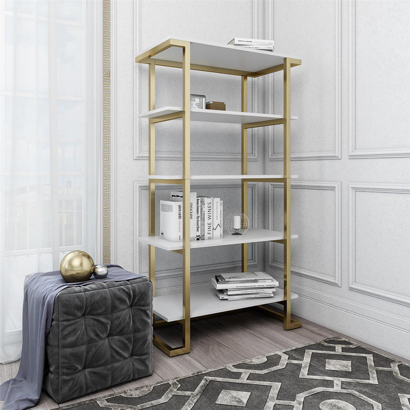 Steel Etagere Bookcase, White