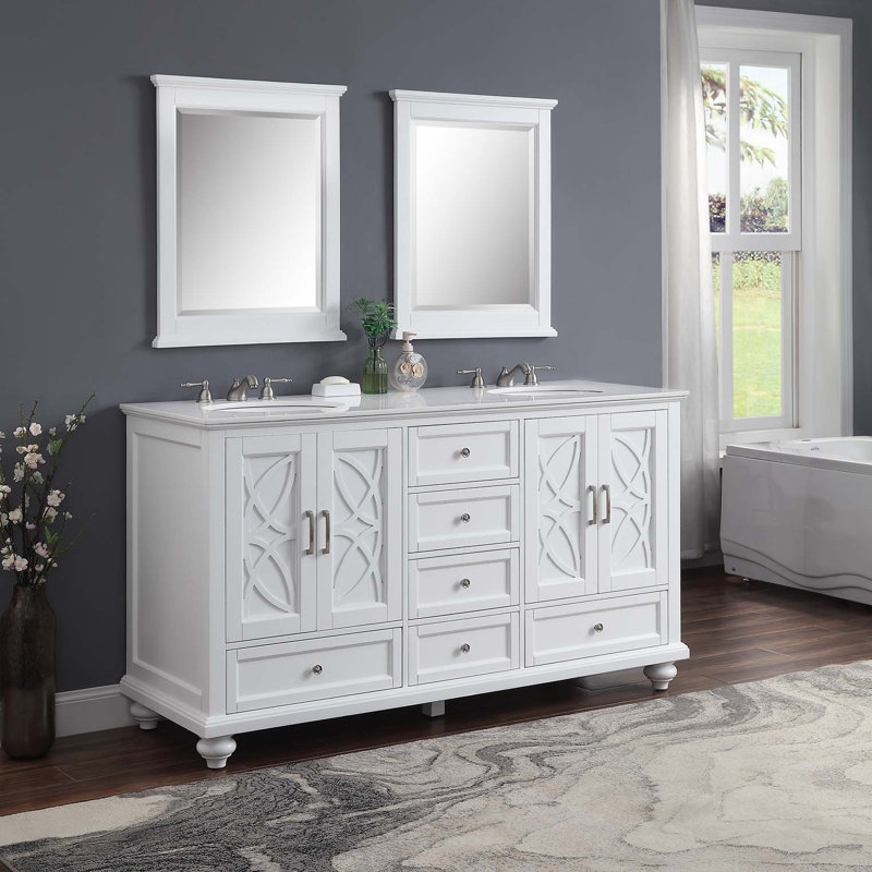 Meuble-lavabo l 62 po x P 22 po Conjetta, Blanc