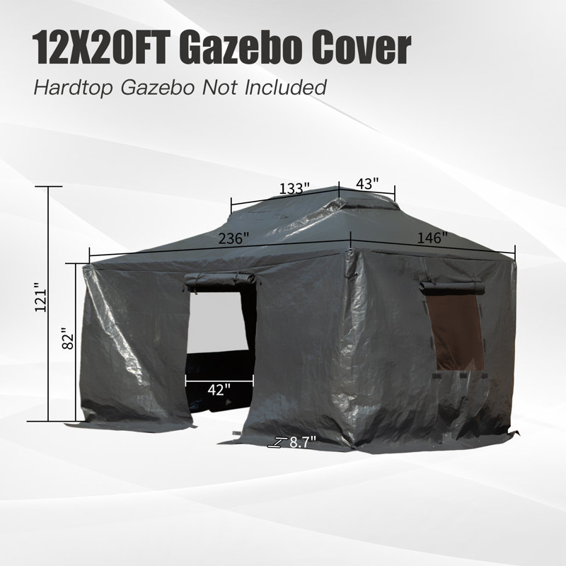 Universal Winter Cover for Gazebo, 121" H x 236" W x 146" D