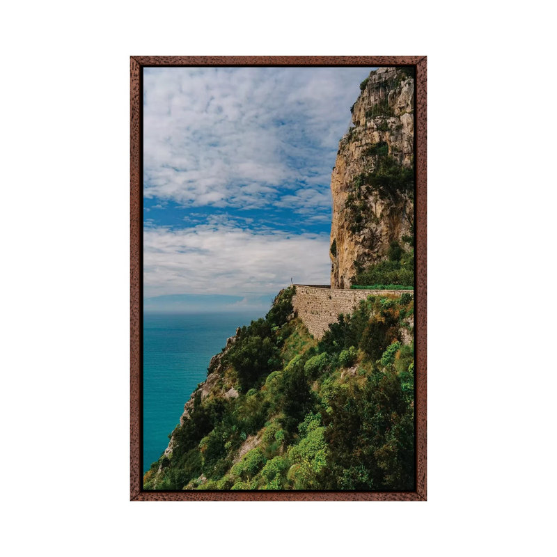 Amalfi Coast Drive XXV by Bethany Young - Print on Canvas, Classic Brown Wood Framed, 66.04cm H x 45.72cm W x 3.81cm D