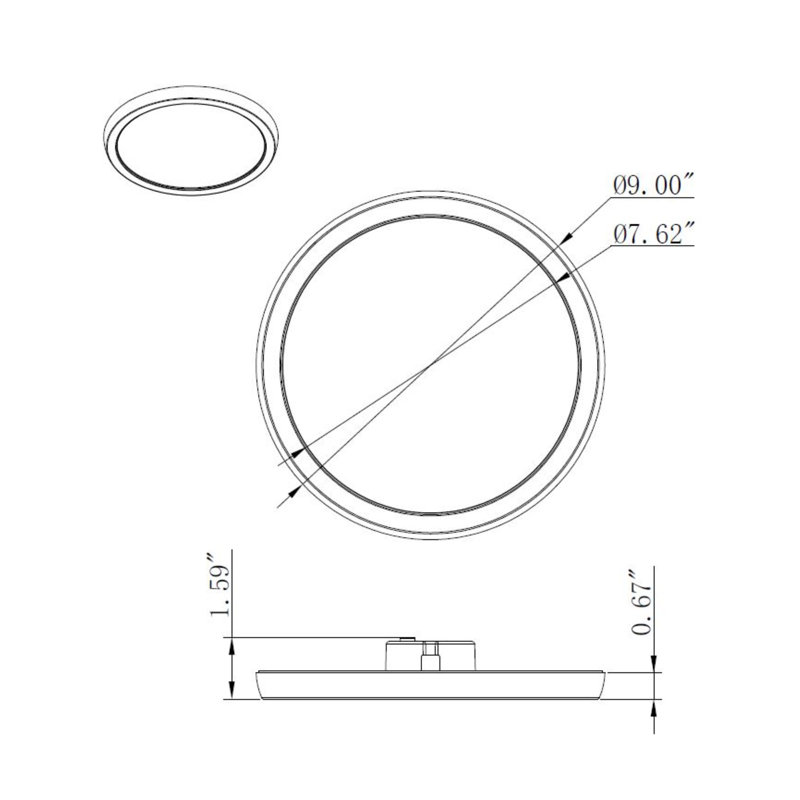 Blink Dimmable Circle Flush Mount, Brushed Nickel