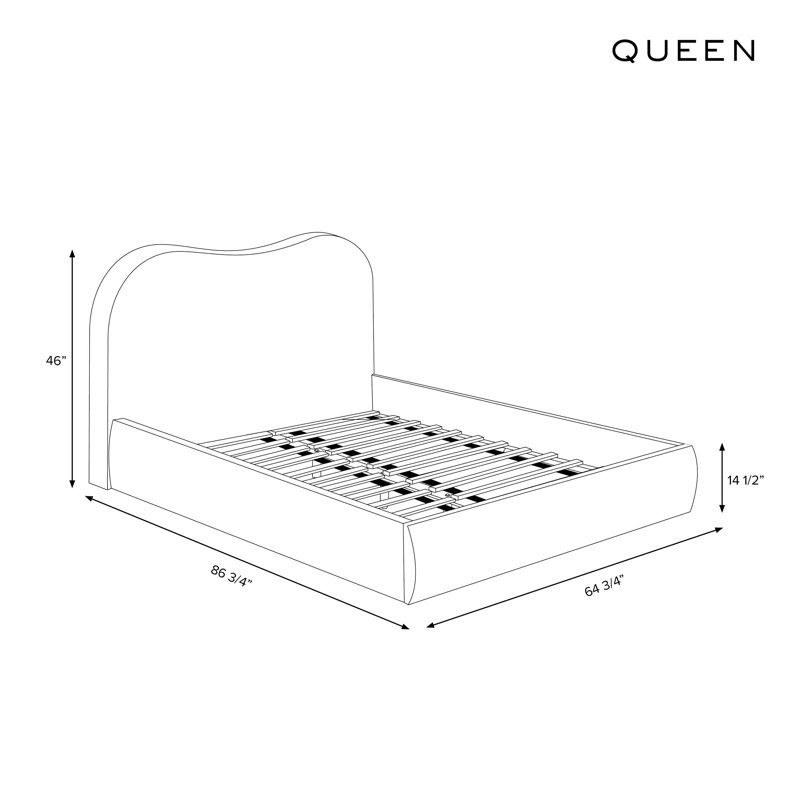 Perigold Upholstered Bed, Queen, Navy