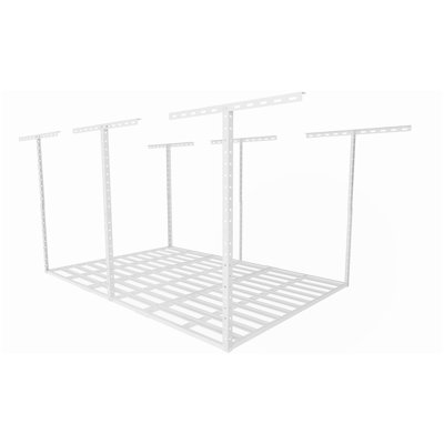 4X6FT Overhead Garage Storage Rack, 22"-40" Height Adjustable Garage Ceiling Storage Racks, Heavy Duty Metal Overhead Storage Organizer System, 800LBS Weight Capacity