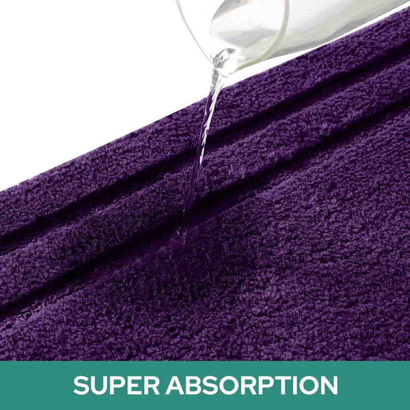 Ensemble de 3 tapis de bain doux avec envers antidérapant, Mauve