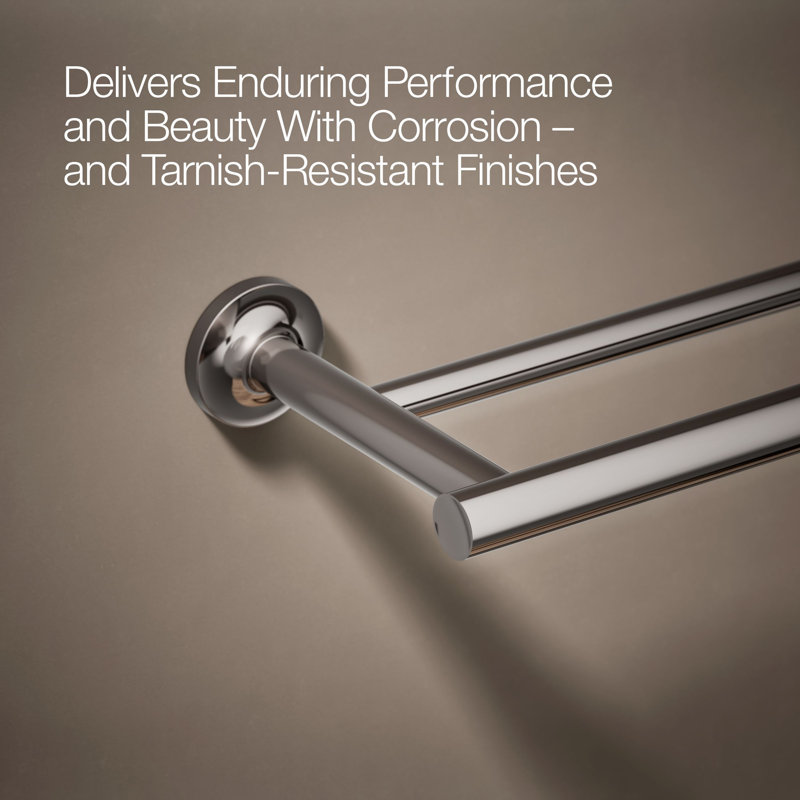 Purist® Double 24" Wall Mounted Towel Bar, Vibrant Titanium