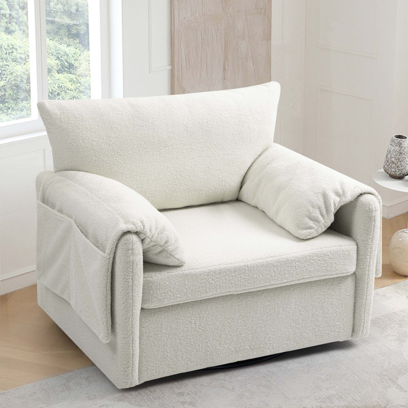 Fauteuil pivotant surdimensionné, Ourson blanc