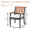 Ensemble de 2 fauteuils de salle à manger d'extérieur en PEHD avec coussin All-Weather