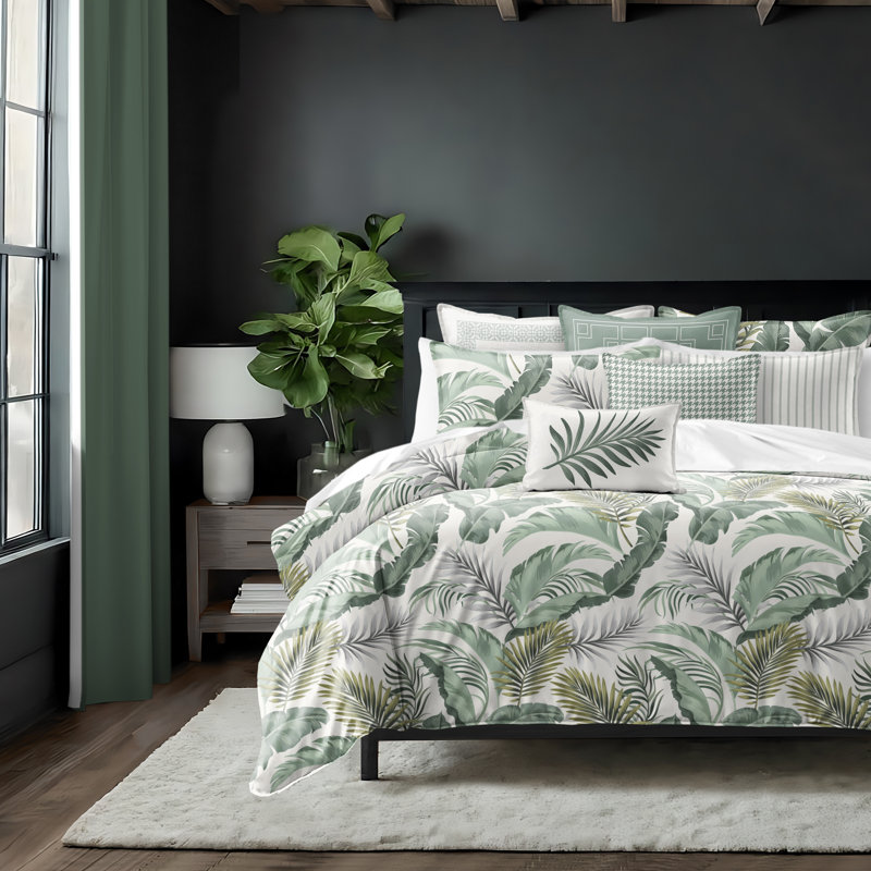 Frondosa  Seagrass Cotton Comforter Set  8 Piece, Super Queen Comforter + 7 Additional Pieces
