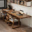 Bureau en bois massif avec pieds en acrylique et armoire-496081629