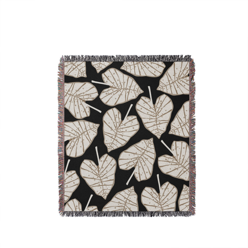 Jeté en coton Caladium, Noir, 60 po x 80 po