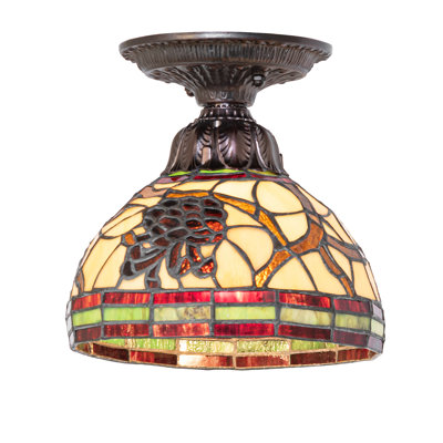 8" Wide Pinecone Flushmount