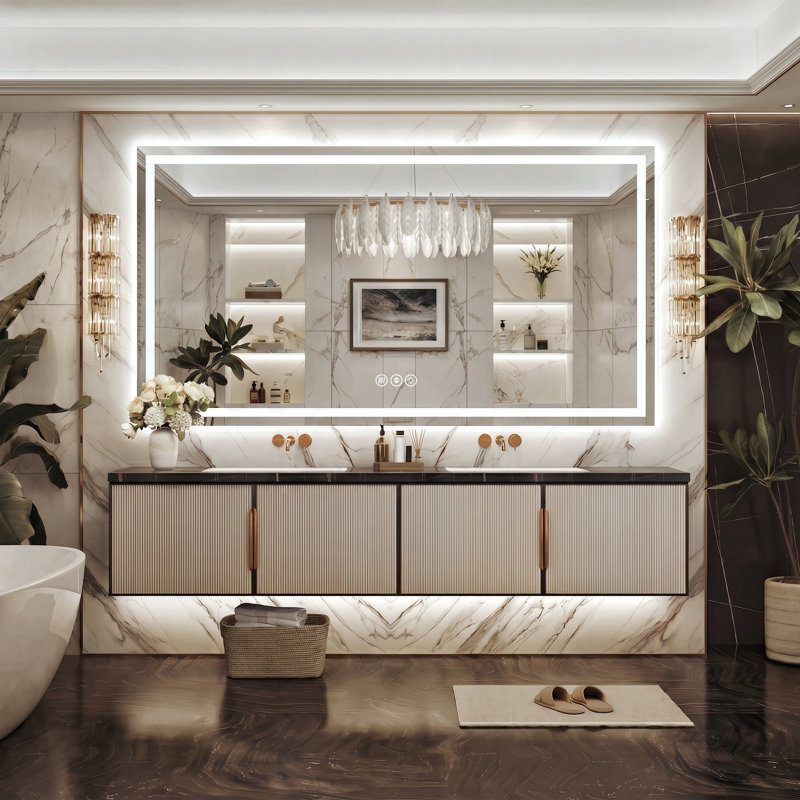 Miroir de salle de bain Lunara, 60 po x 40 po