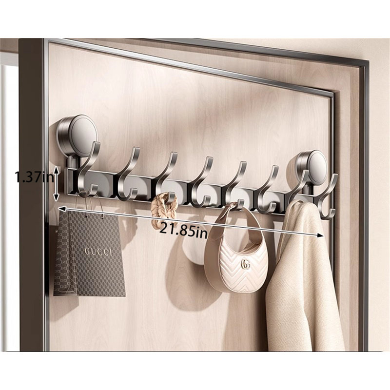 Aluminum Alloy Suction Cup Hook Rack