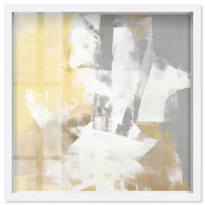 Décoration murale minimaliste «Lemon Haze II» par Art Remedy, cadre blanc, 25 x 25