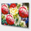 Nature morte rétro avec fleurs rouges et jaunes - impression traditionnelle-60160145-60160146