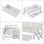 Élégant lit plateforme simple blanc avec garde-corps et 2 tiroirs - fabrication en bois massif robuste, aucun sommier tapissier requis-803098576