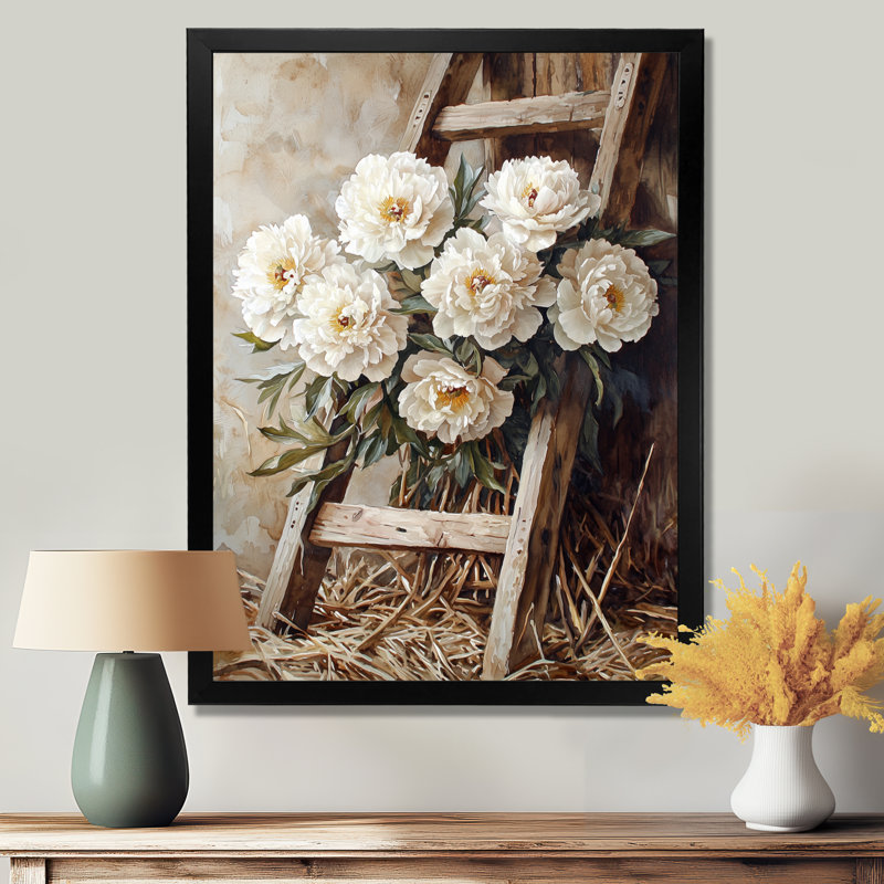 Barraclough - Floral Canvas Prints, Noir, H 20 po x l 12 po, Reproduction encadrée d'une seule photo