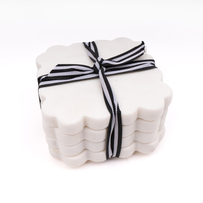Marble Square 4 Piece Coaster Set