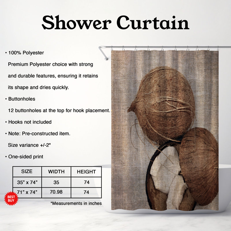 Rideau de douche Forgach, H 74 po x l 71 po