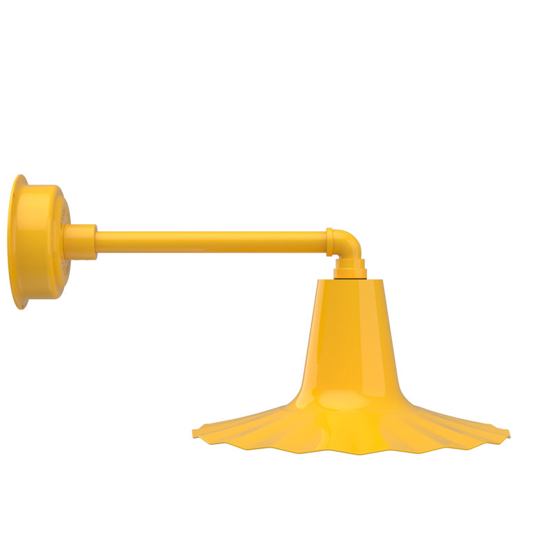 Luminaire de grange d’extérieur à del Iris, H 7,5 po x l 16 po x P 16 po, Jaune