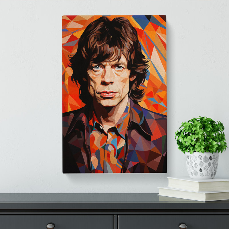 Mick Jagger Op Art - No Frame Print, 50cm H x 35cm W x 3cm D