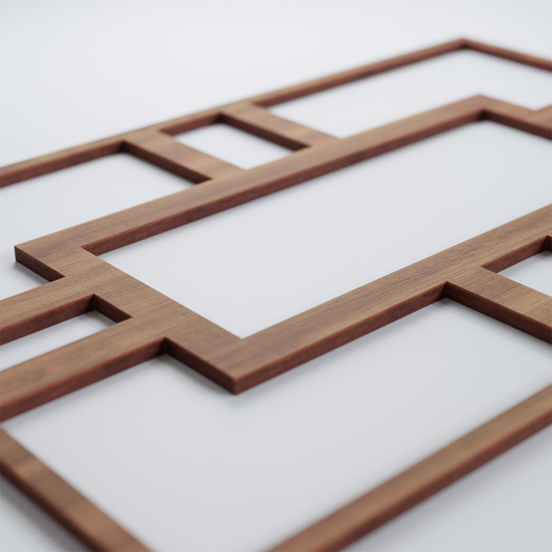 Hastings Decorative Fretwork Wood Wall Panels, Walnut, 11 3/8"H x 7 1/2"W x 1/4"D