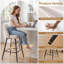 Ensemble de 3 tabourets de bar pivotants Levick, tabourets de bar à hauteur de comptoir avec dossier et pieds en métal - Beige-2074148435
