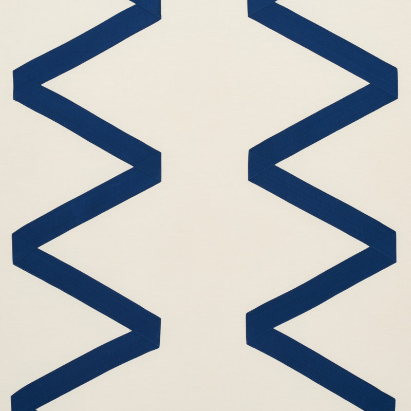 Legere Linen Silk Appliqué Fabric, Cobalt/Ivory
