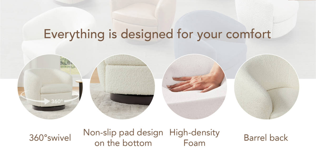 Marcy Upholstered Swivel Barrel Chair