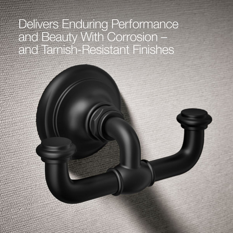 Artifacts® Double Wall Mounted Robe Hook, Matte Black